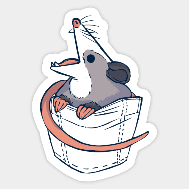 Screaming Possum Pocket Sticker by iisjah